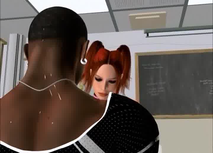 Black Guy Fucks Girl In 3D Hentai College - Hentai.video